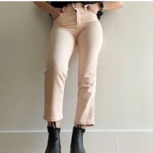 Levis 724 High Rise Straight Crop Jeans Size 32 Pastel Peach-Pink Button Zip Fly